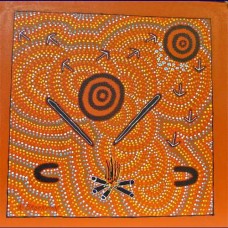 Aboriginal Art Canvas - K Brockman-Size:46x46cm - A